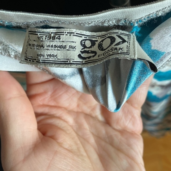 Go by Go Silk Stylish Blue and Gray Women's Skirt size S​ - Picture 3 of 3